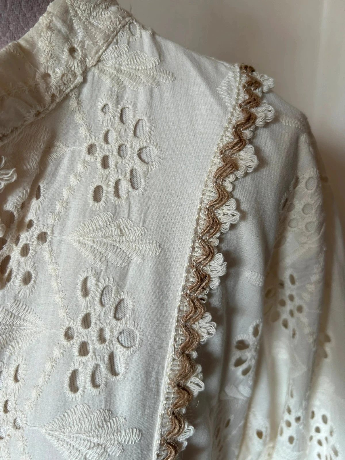 🌾🍃Cotton bohemian cottagecore romantic prairie embroidered dress S/M🌿💐 – photo 12